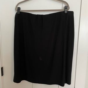 Black stretch knee length skirt